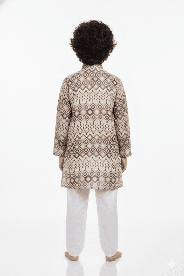 Boys Printed Kurta Set - Image 3